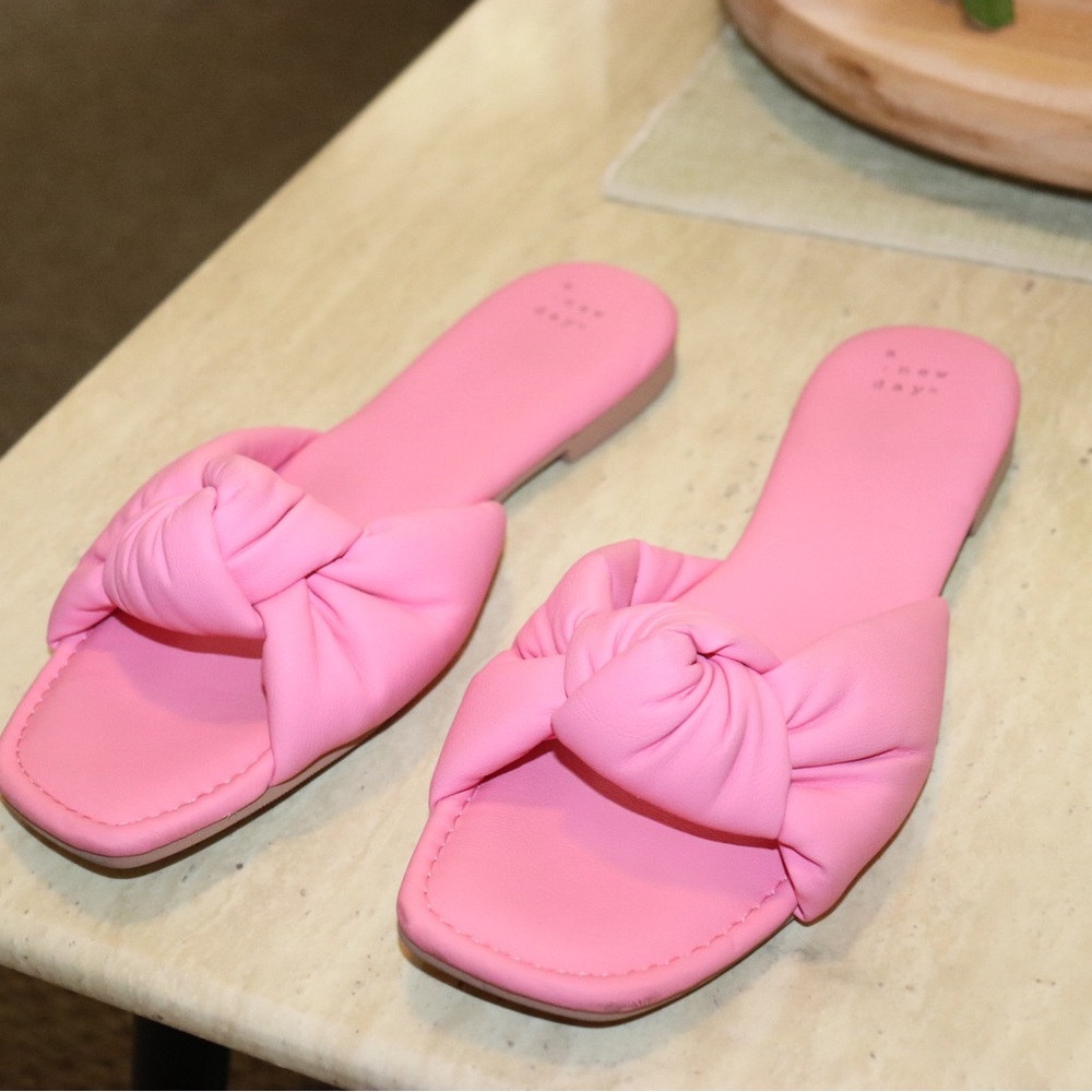 a new day Bright Pink Knotted Sandals